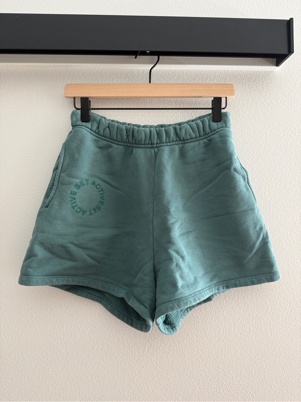 SET Active Teal High-Waist Athletic Shorts